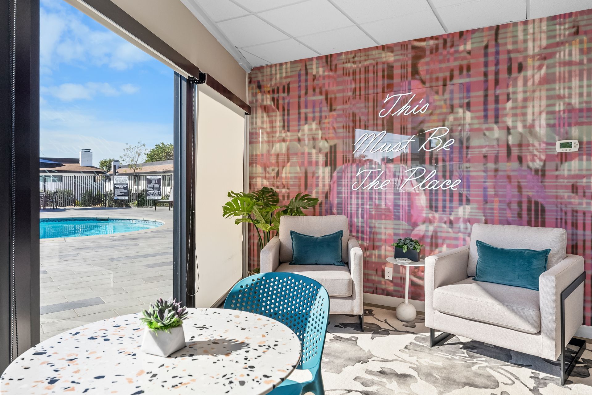 Office with table and chairs