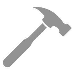 A hammer, to symbolize the build phase of construction.