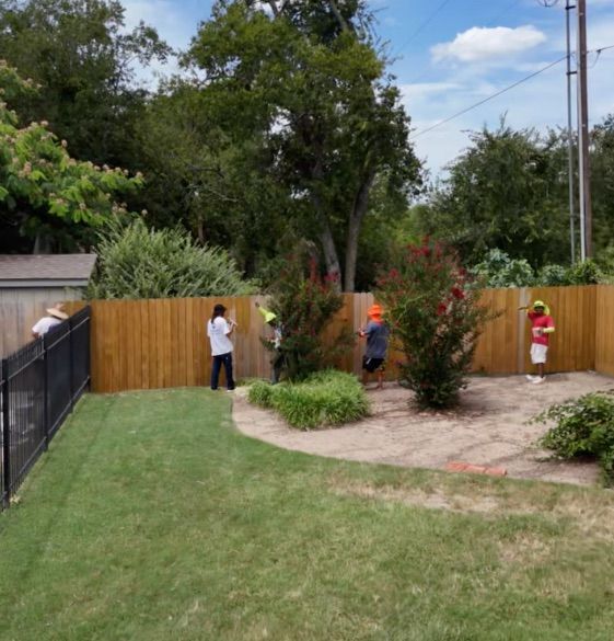 Fence repair and stain for insurance claim