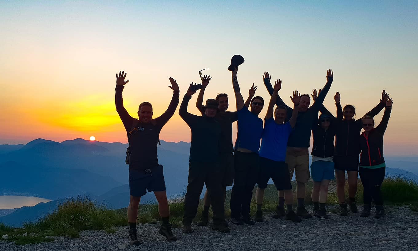 summit hiking climbing