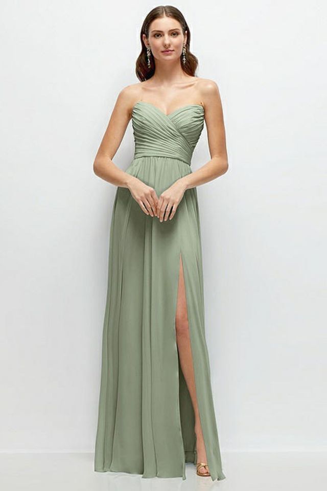 plus size bridesmaid dresses sleeves Elegant V-neck Ruffle Sleeves Empire Plus Size Bridesmaid Dress main image 1