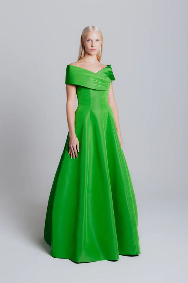formal dresses for debutante ball A Line Dark Green Long Prom Dresses with Slit, Cheap Dark Green Evening  Dresses, Simple Dark Green Formal Dresses main image 1