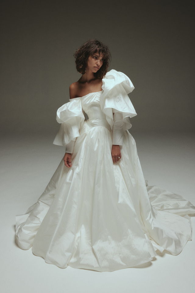 simple v neck wedding dress Ivory Satin V-neck Scoop Back A-line Simple Wedding Dresses, AB1557 –  AlineBridal
