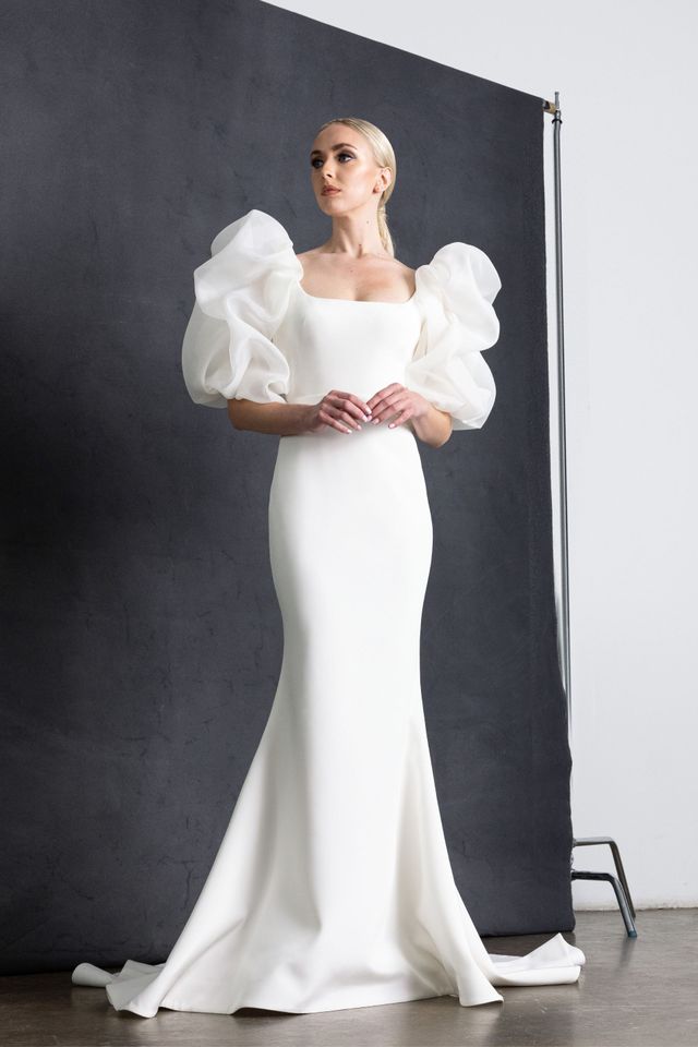 riverside blue bridesmaid dresses Used Romona Keveza RK6462 with Veil Wedding Dress main image 1