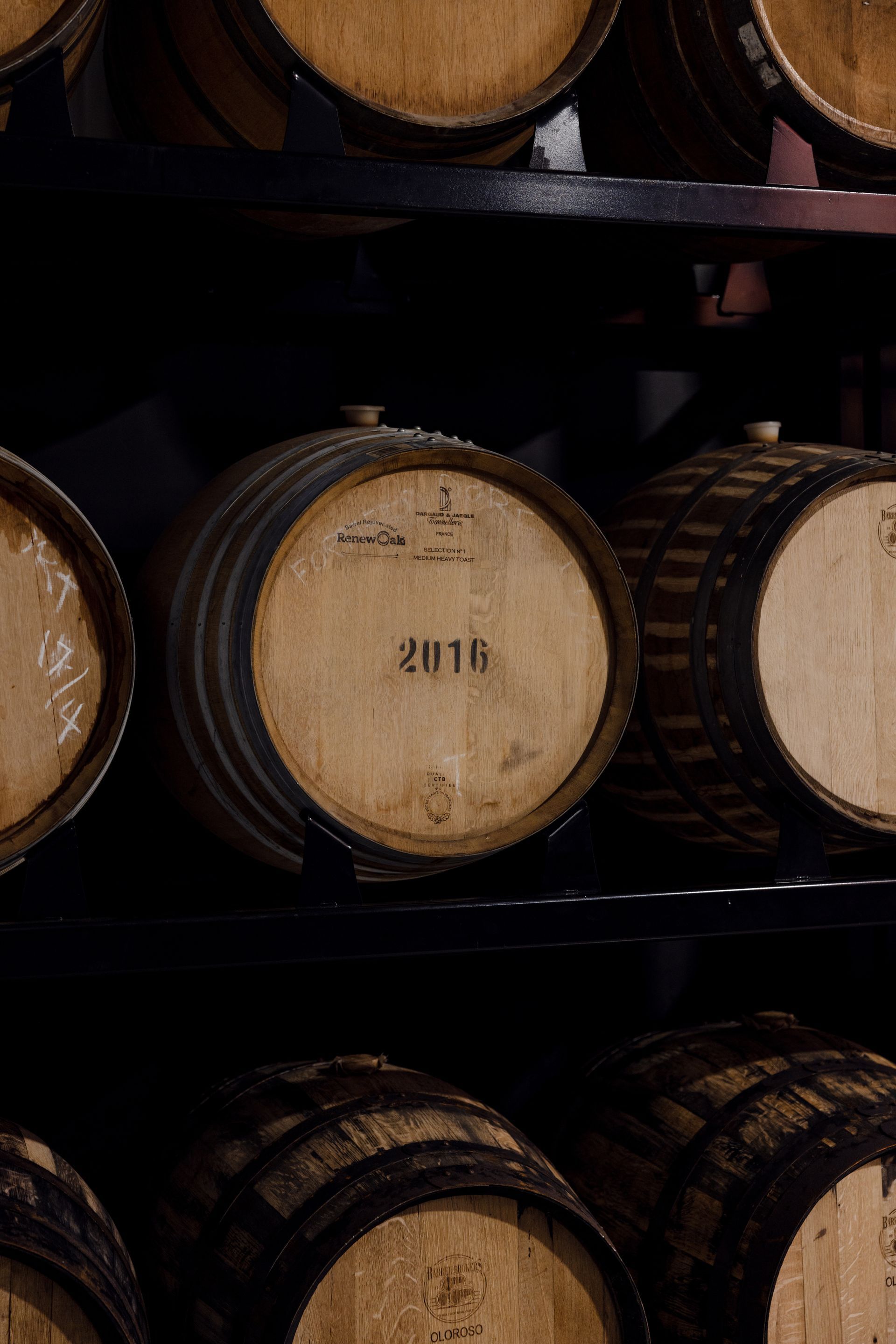 Whisky barrels maturing at The Outback Distilling Co. in Western Queensland.
