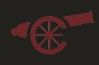 Red cannon icon on a dark background