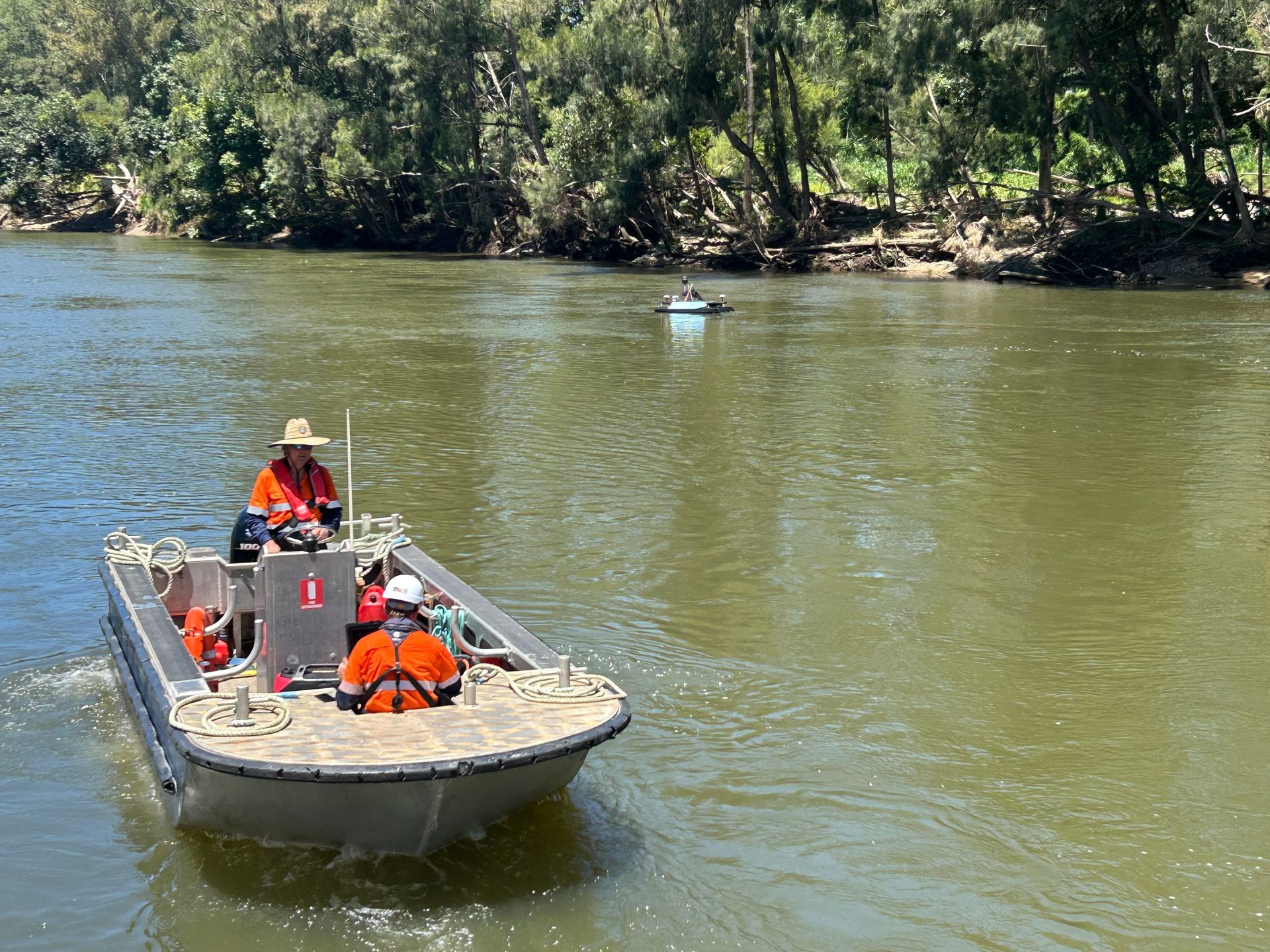 Unmanned surface vessel (USV) in operation — Tailored Spatial Solutions in Cairns City, QLD