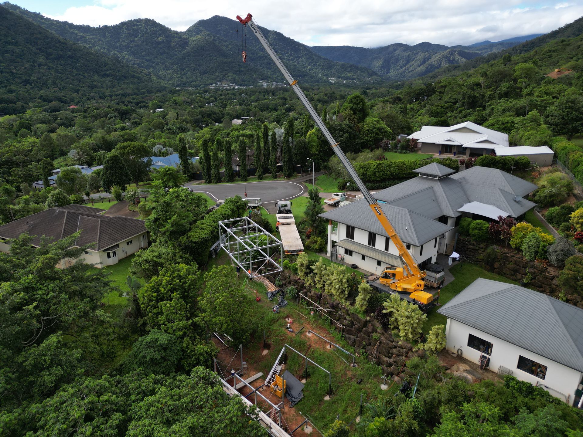 A crane captured via drone — Tailored Spatial Solutions in Cairns City, QLD