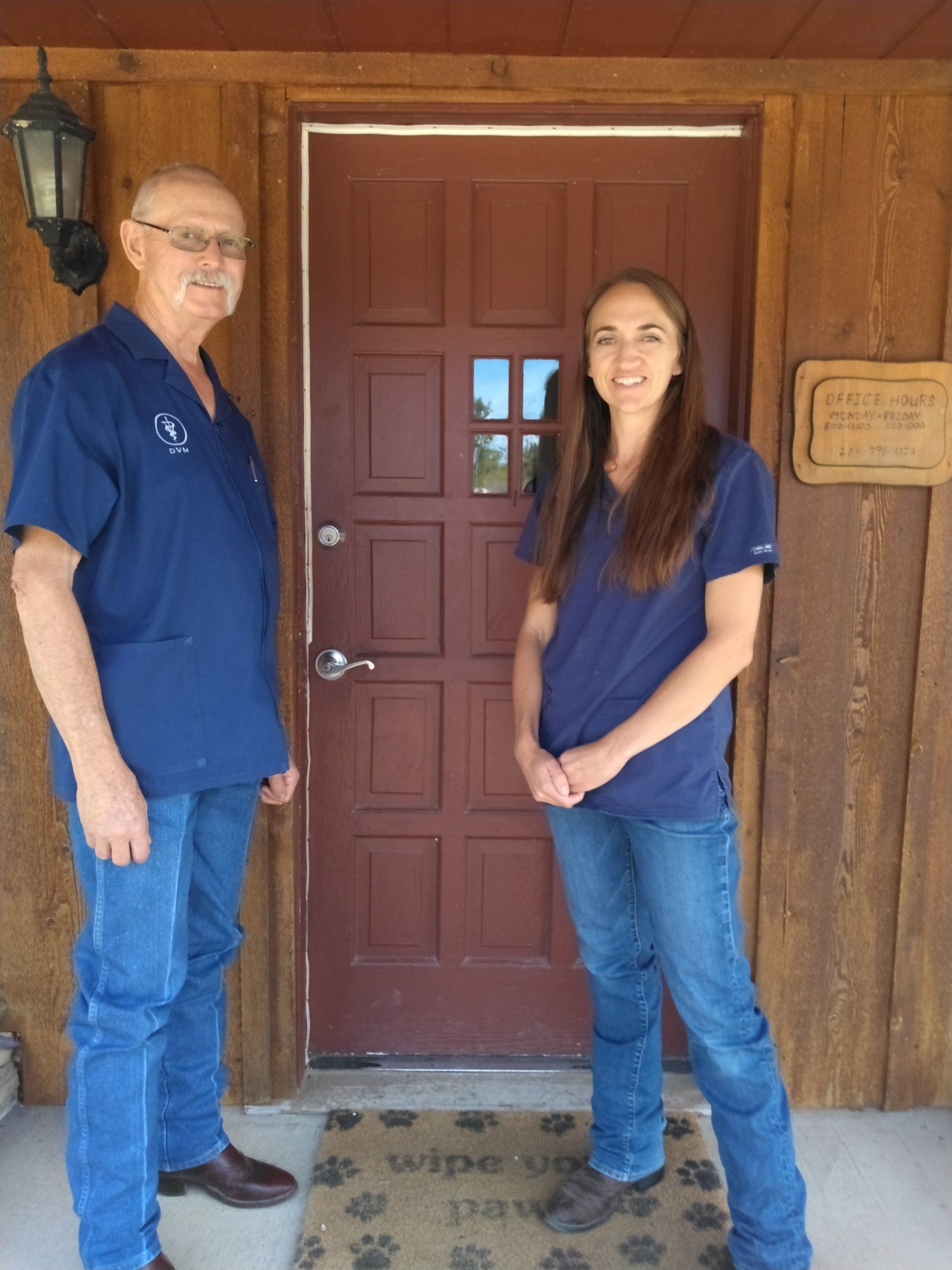 Cathy Lowarnce and Dr. Monte Gripp work at the Veterinary Clinic At