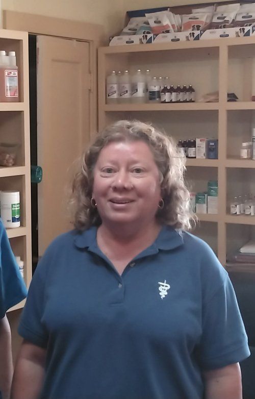 Cathy Lowarnce and Dr. Monte Gripp work at the Veterinary Clinic At