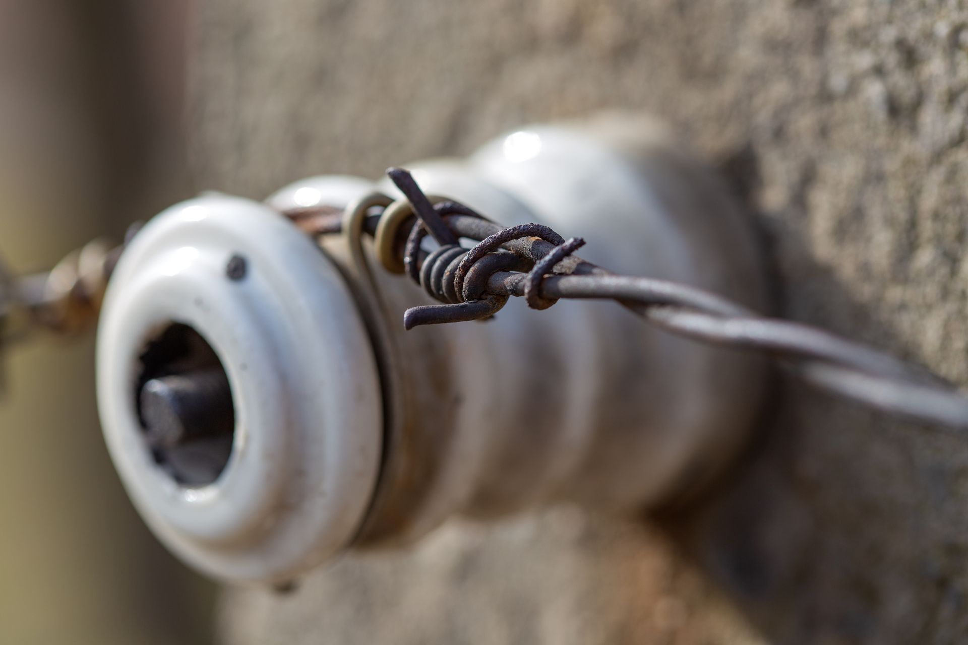 Vintage knob and tube electrical wiring with ceramic insulators in older Montclair New Jersey.