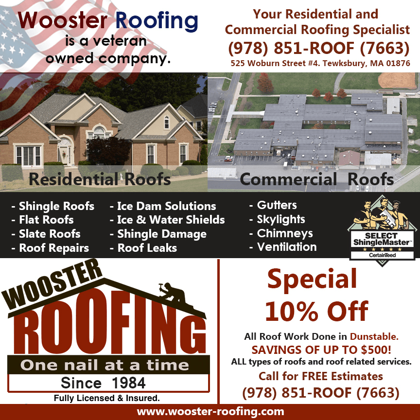 Dunstable, MA 01827 Roofing Contractors, Roofer, Roof Repairs Coupon