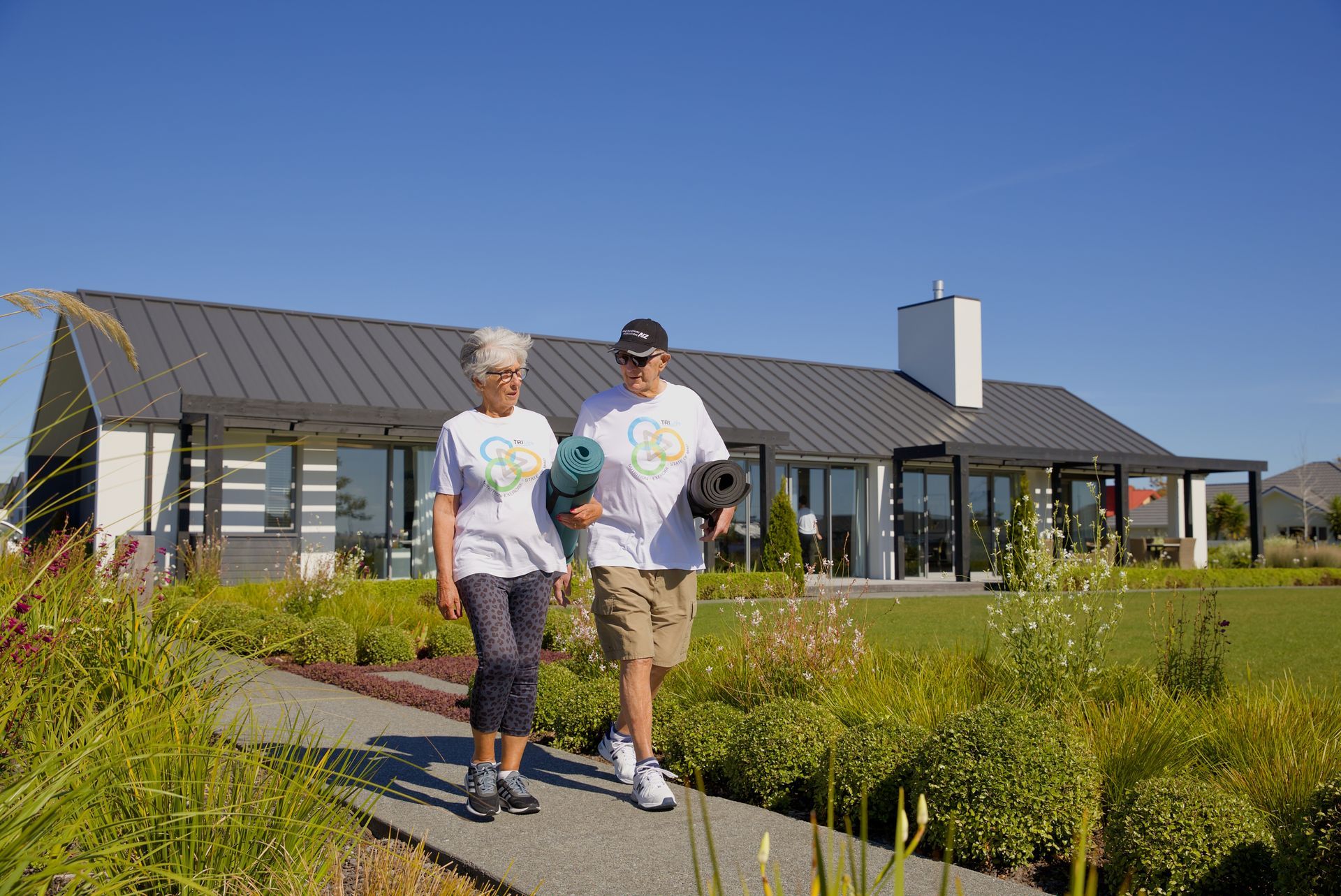 Residents walking after yoga session