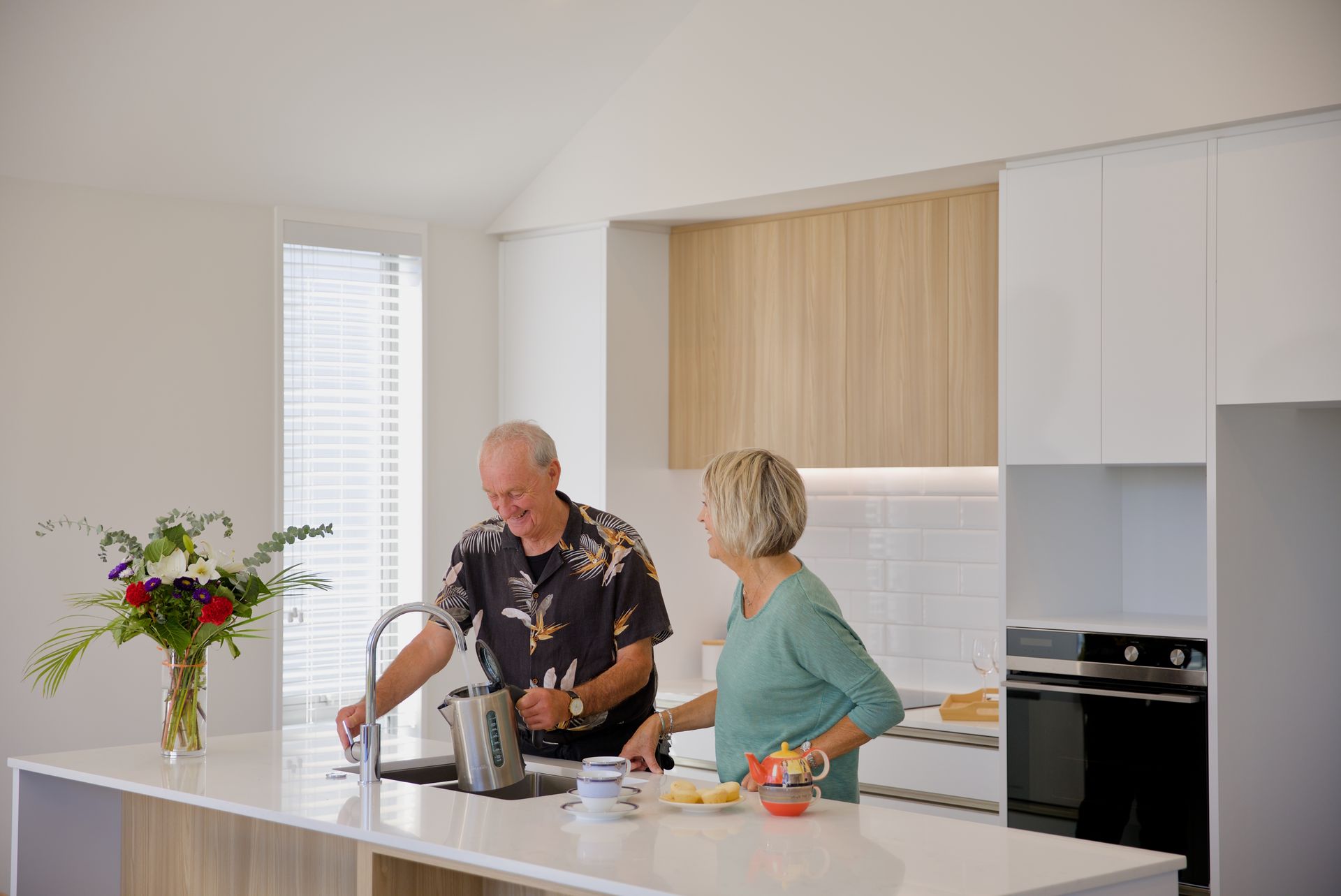 Residents preparing breakfast together