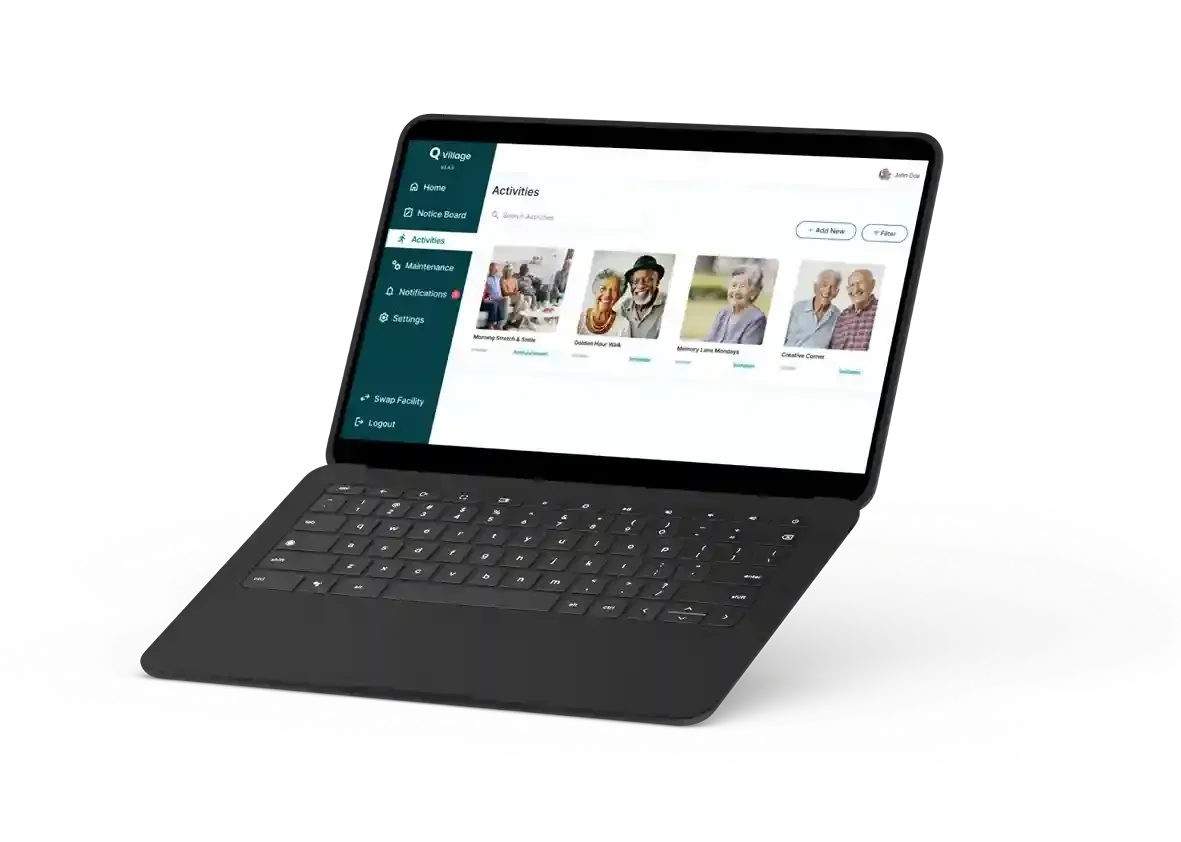 Qestral resident portal on laptop