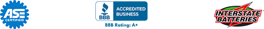 ASE certified, BBB Accredite Business, Interstate Batteries