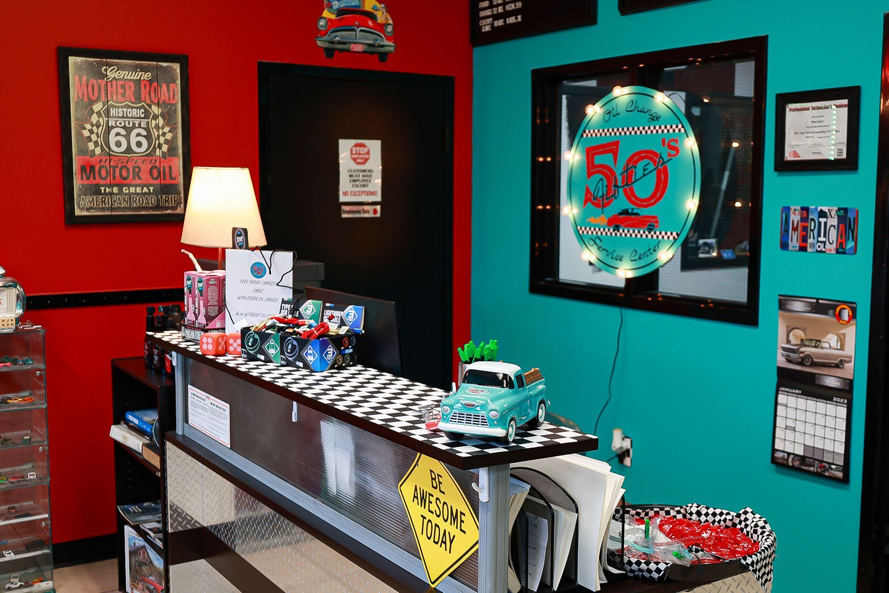 The inside of our vehicle repair shop