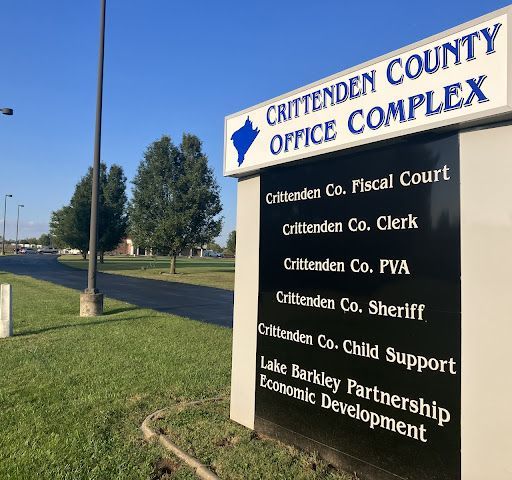 A sign for the crittenden county office complex