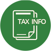 A green circle with a tax info icon on it.