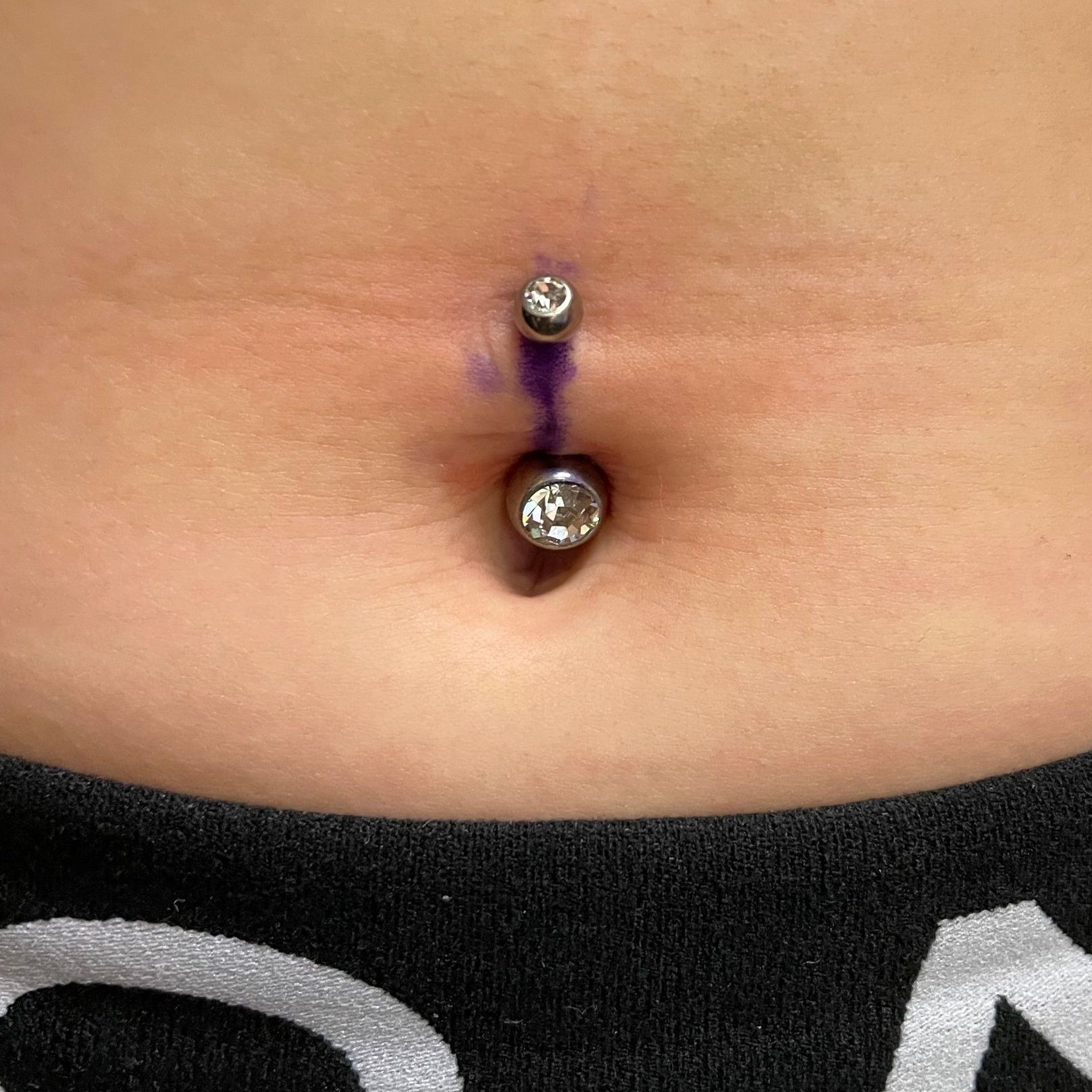 Navel piercing met zirkonia