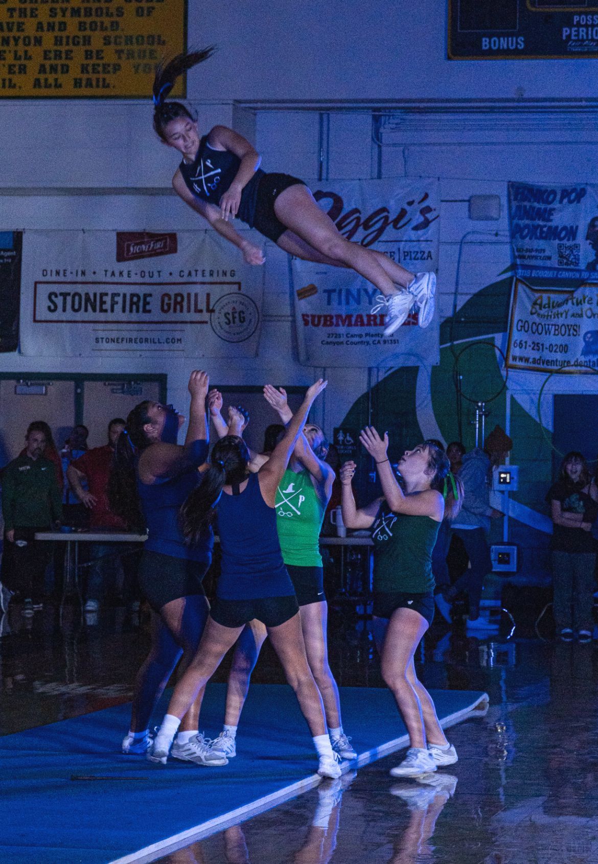 cheerleader in the air