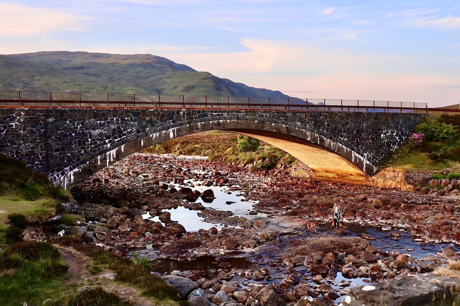 bridge with rocks and water below