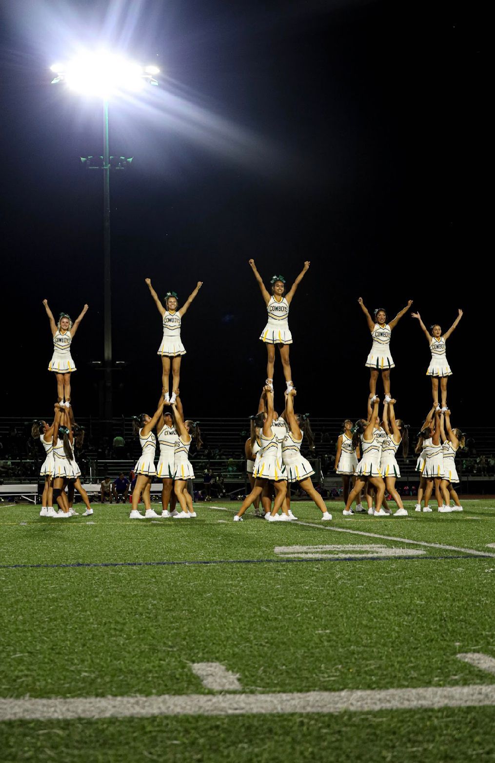 cheerleaders in formation