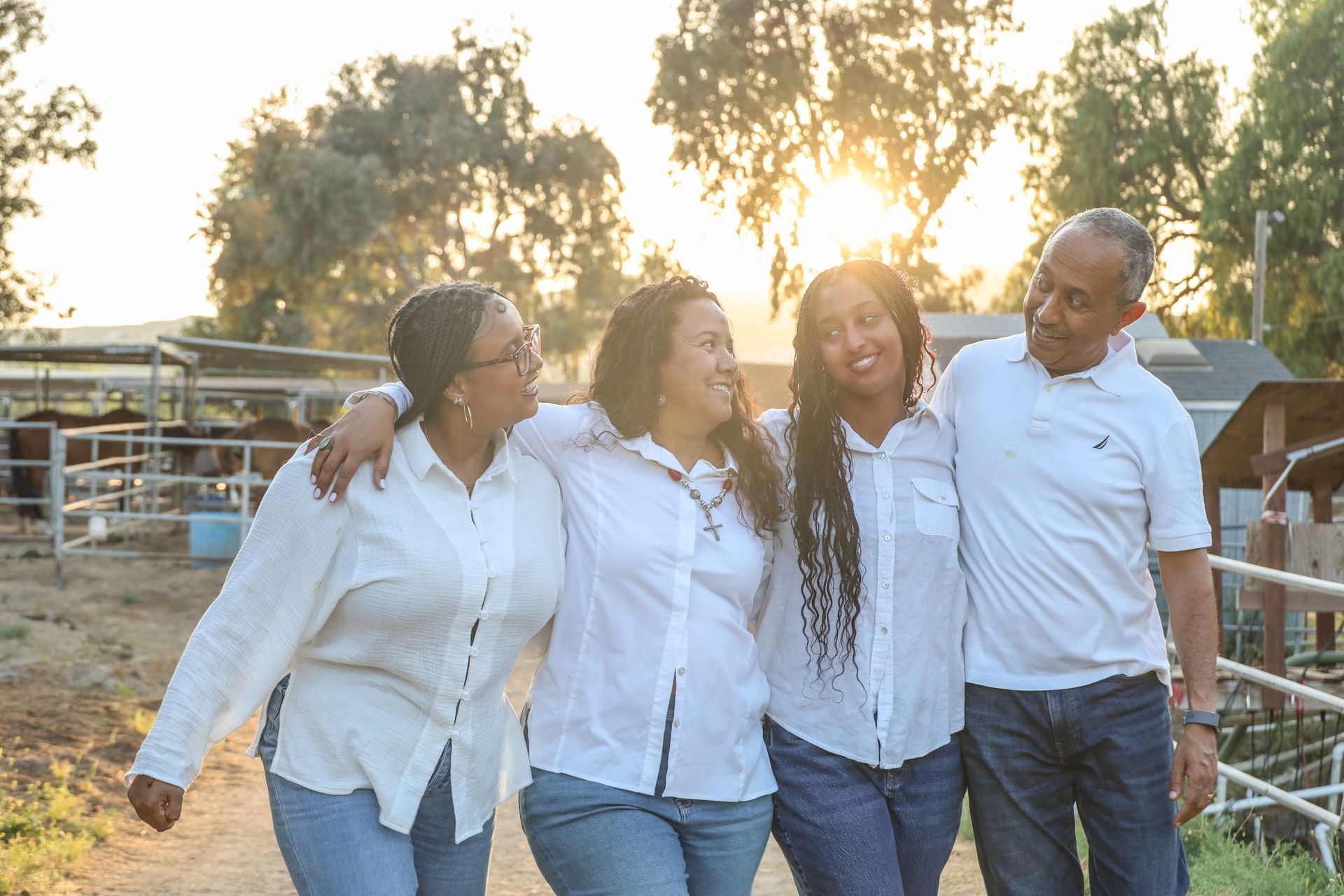 family photo at ranch