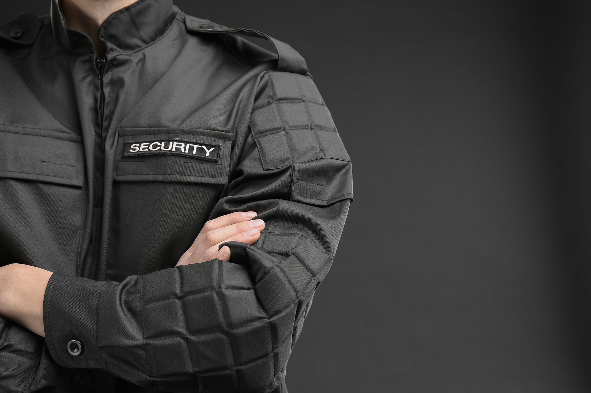 Security guard in black uniform