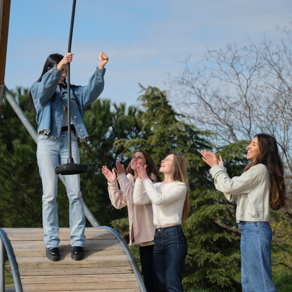A boy and a girl are practicing taekwondo together.