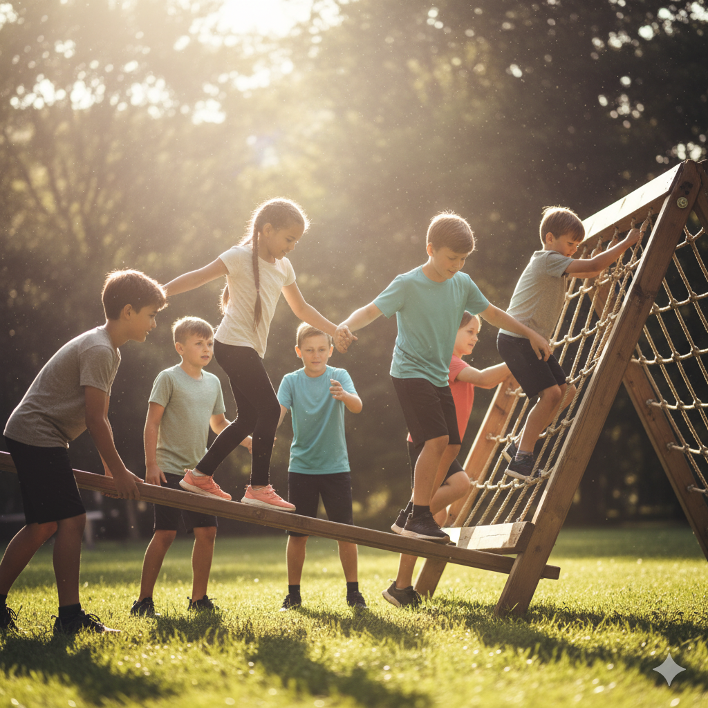 A boy in a white karate uniform kicks a yellow object