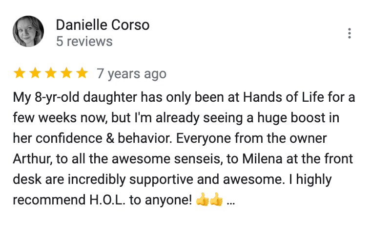 A review from danielle corso shows that her daughter has only been at hands of life for a few weeks now.