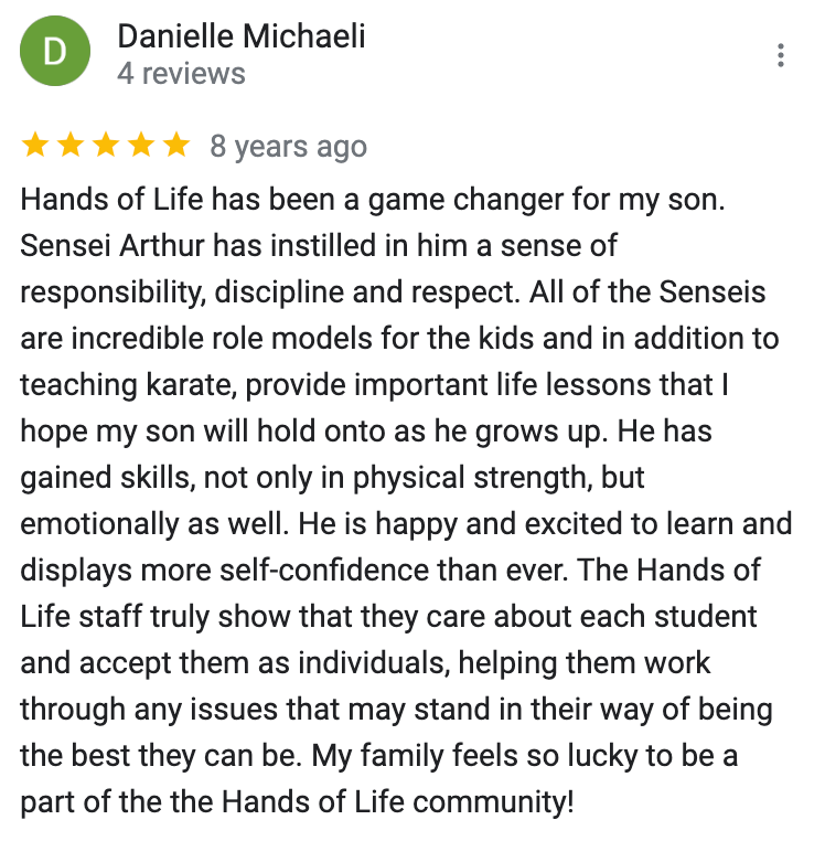 A review of hands of life has been a game changer for my son.