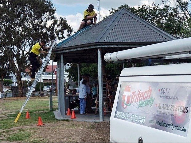 Installation of security at roof — Security Systems in Armidale, NSW