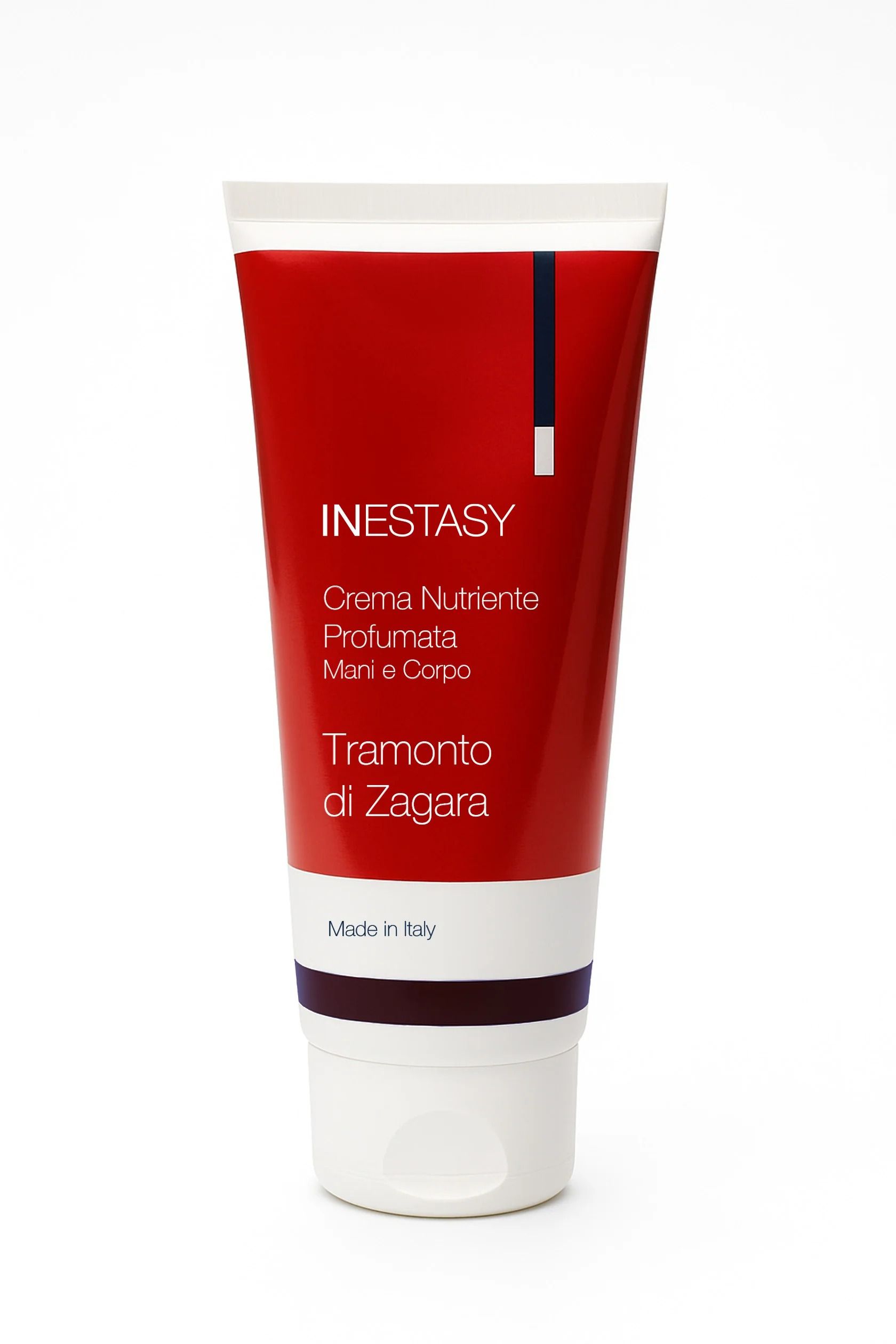 Un tubetto di dentifricio Instaby su uno sfondo bianco