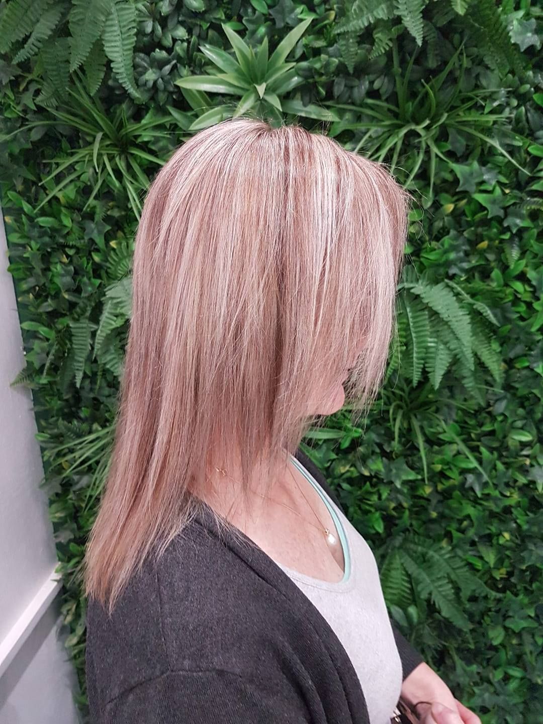 Woman With Blonde and Brown Highlights, Shoulder-length Hair, Standing — ClaireAbella Hair Studio In Kariong, NSW