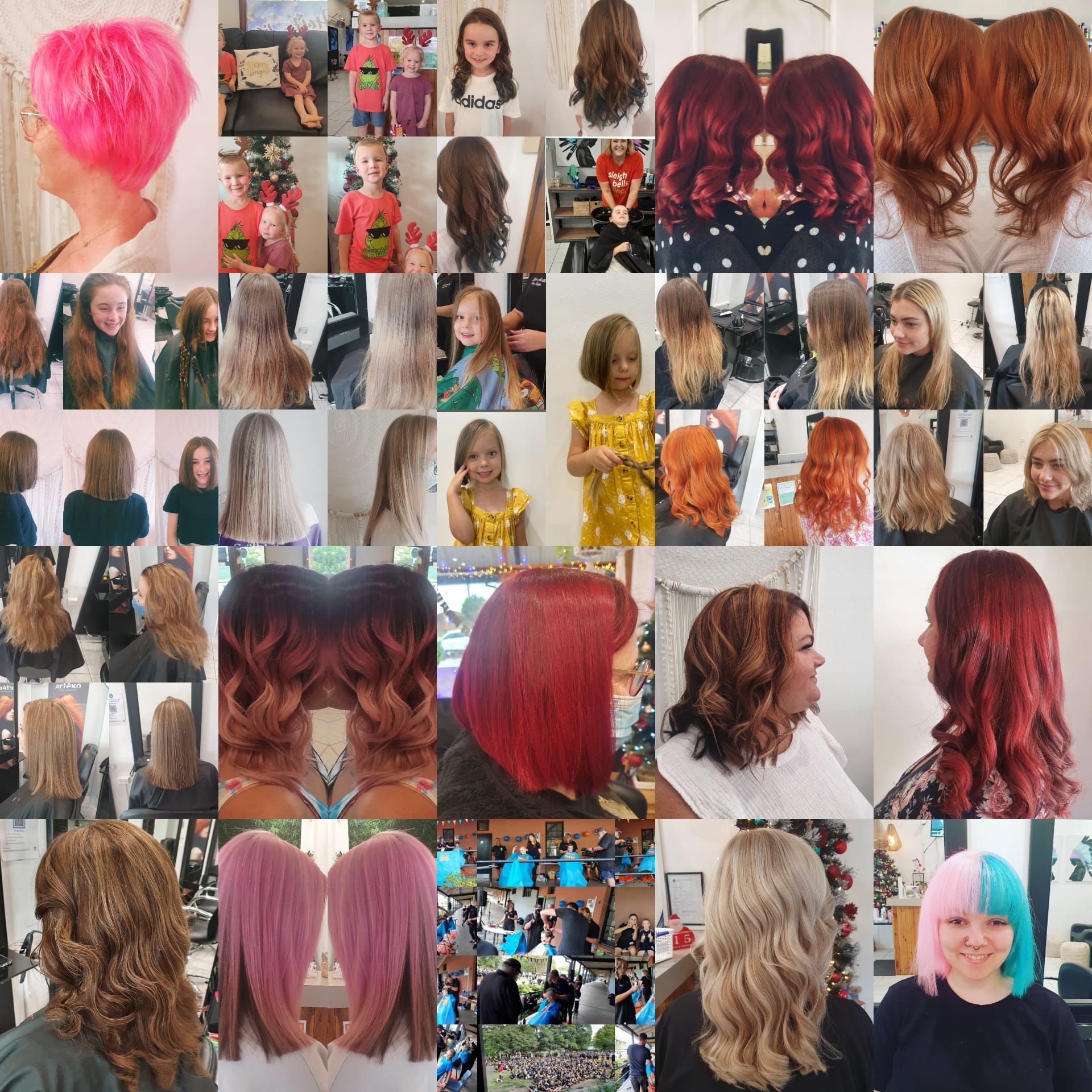 Collage of Various Hair Styles, Colours, and Cuts — ClaireAbella Hair Studio In Kariong, NSW