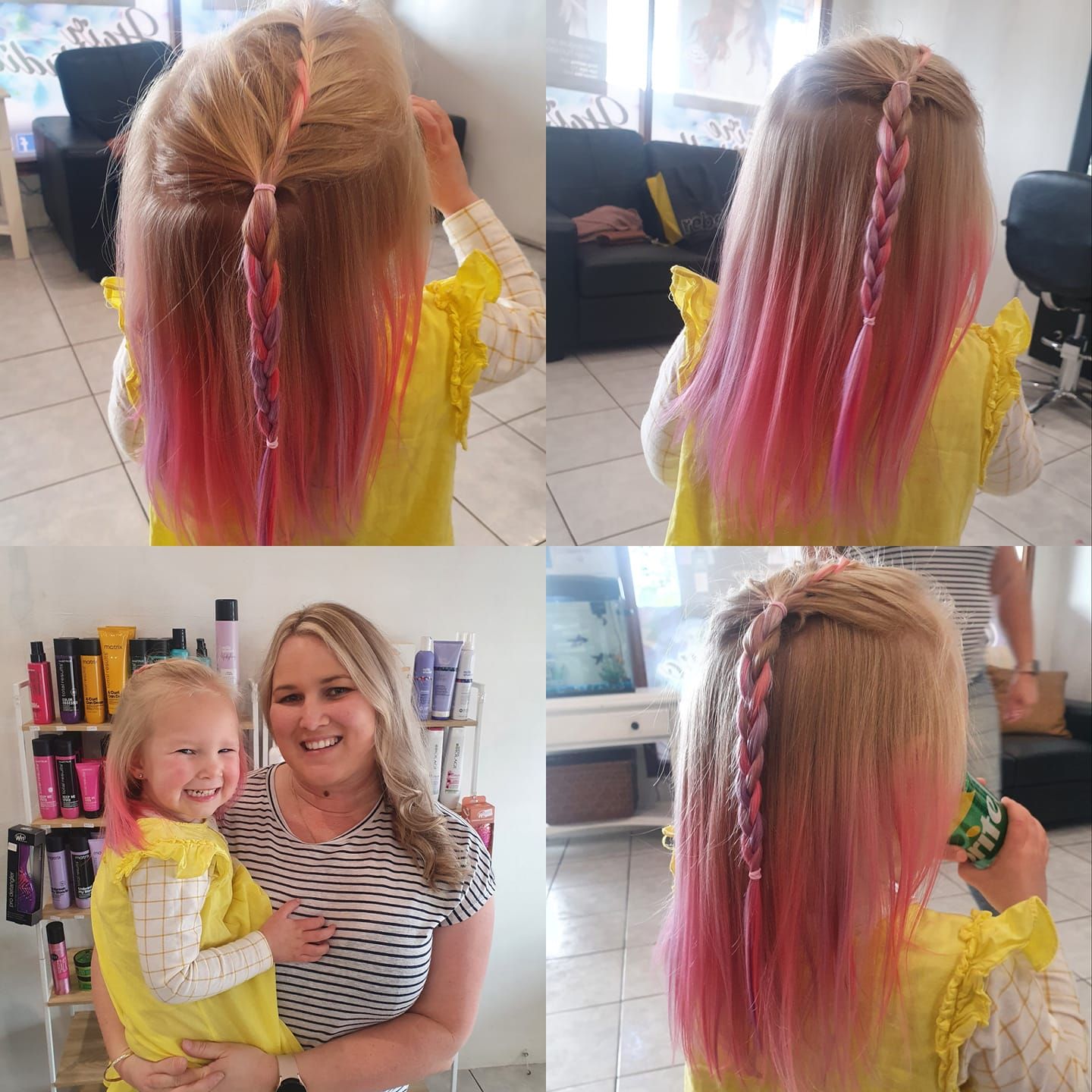 Girl With Pink-tipped, Crimped Hair in a Salon — ClaireAbella Hair Studio In Kariong, NSW
