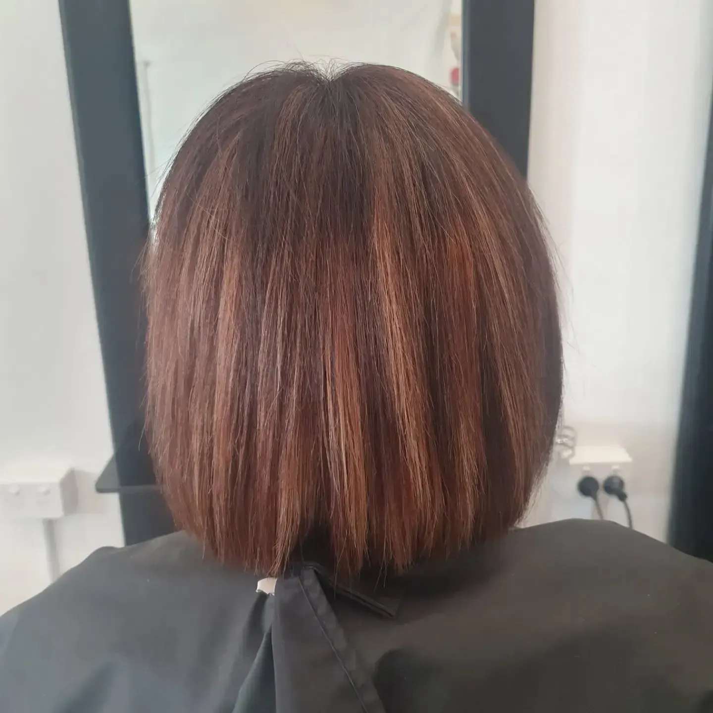 Back View of a Person With a Short, Layered Brown Bob Hairstyle — ClaireAbella Hair Studio In Kariong, NSW