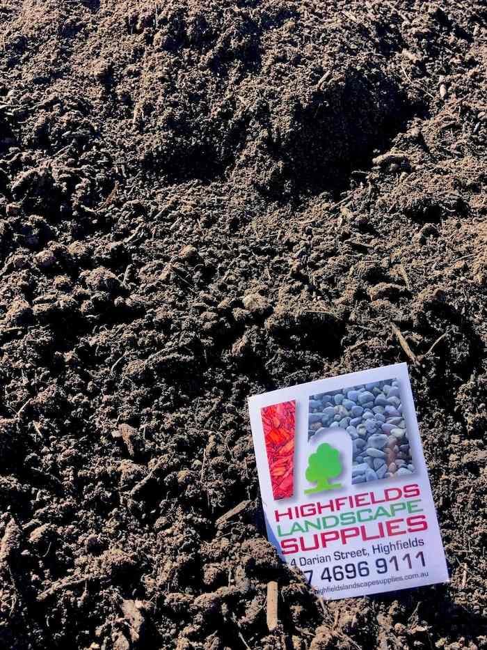 A Pile of Dirt With a Sign — Highfields Landscape Supplies In Highfields, QLD