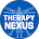 A blue circle with the words `` therapy nexus '' written on it.