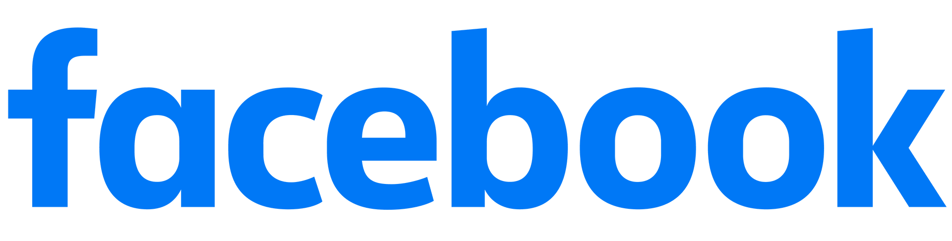 A blue facebook logo on a white background