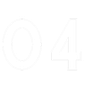 Le chiffre « 04 » en contour blanc, côte à côte.
