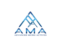 Logo for Advanced Micro Aesthetics: Blue geometric 