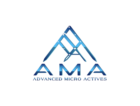 Logo for Advanced Micro Aesthetics: Blue geometric 