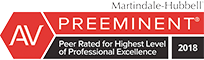 A logo for av preeminent peer rated for highest level of professional excellence