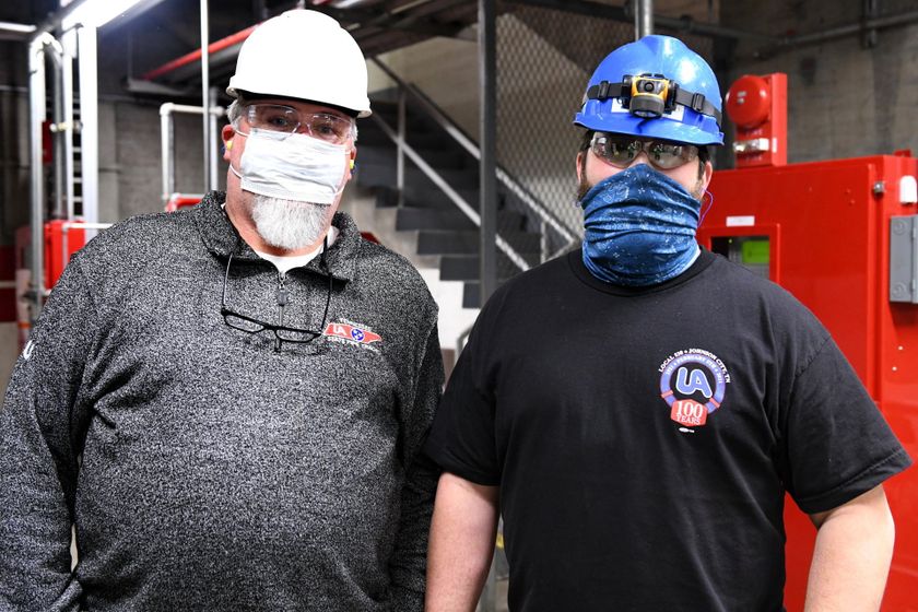 Local 538 Mentors posing for a picture in their covid-19 masks