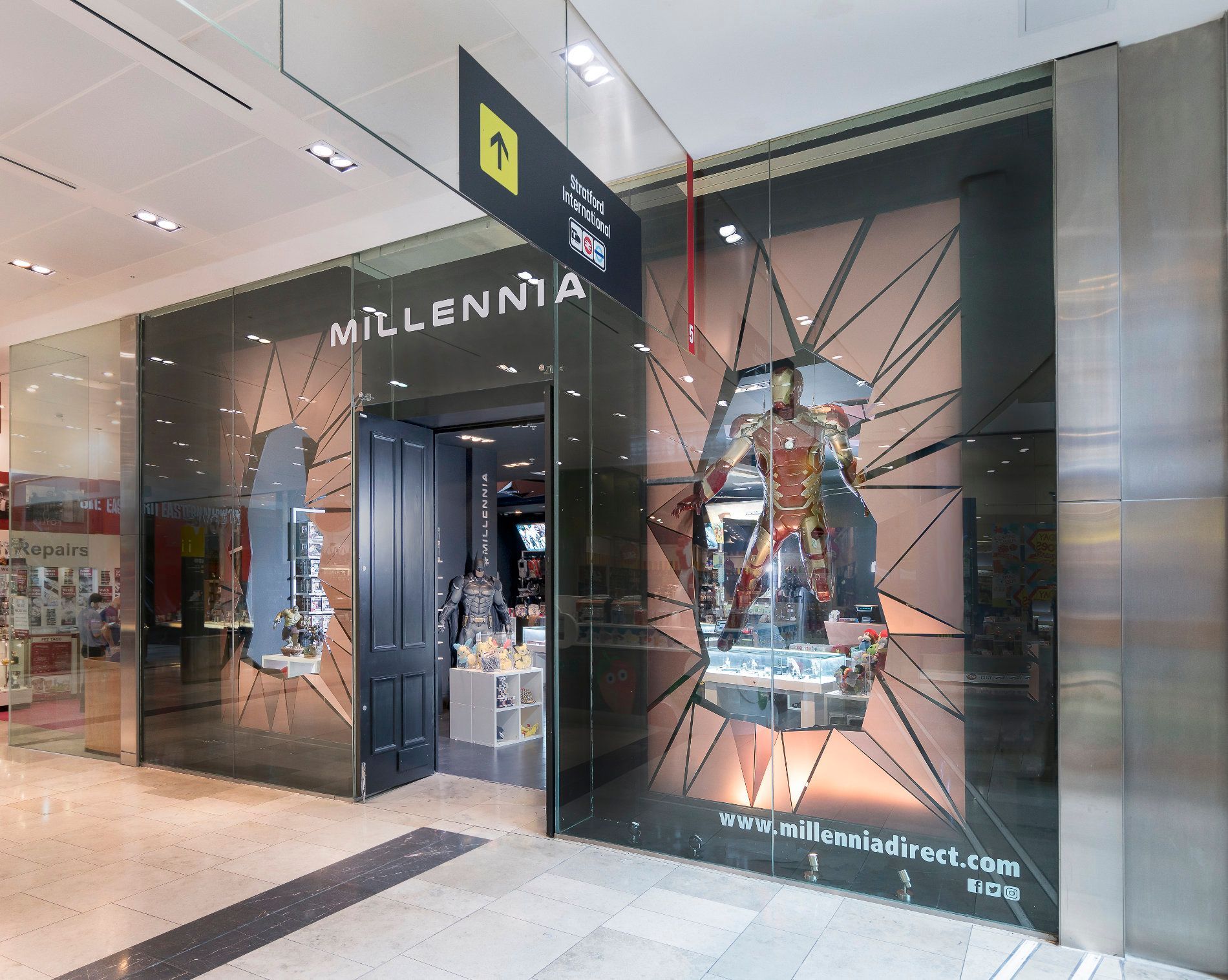 a store called millennia is located in a mall