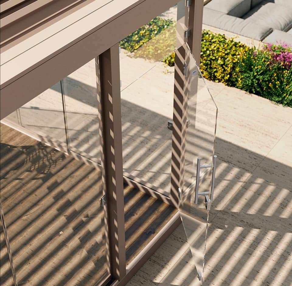 struttura esterna con lamelle orientabili