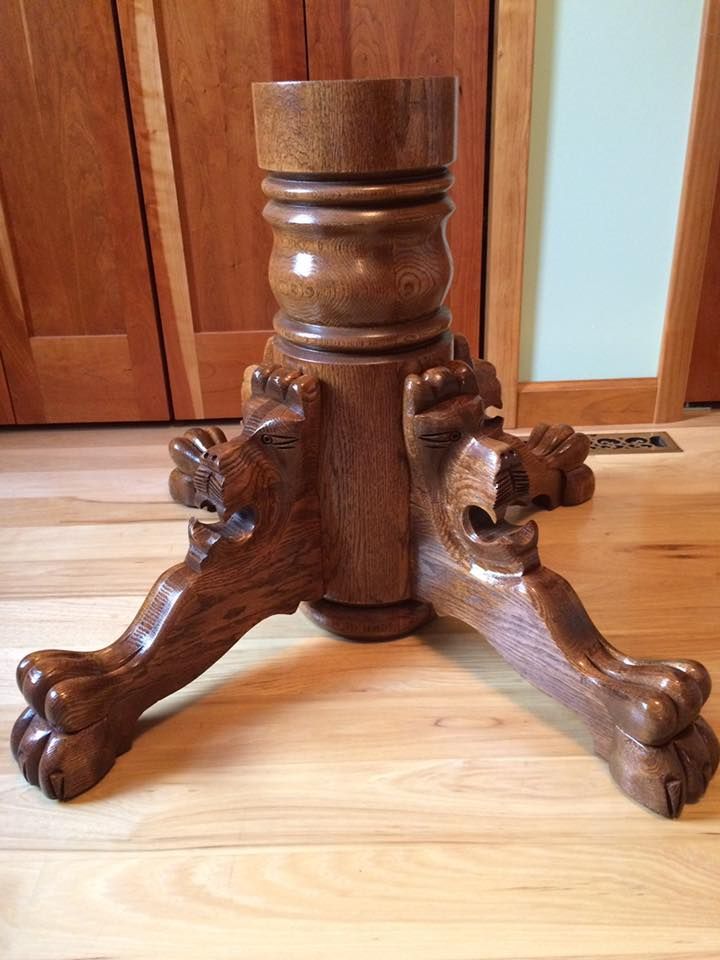 Refinished Carved Base Table — Malden Bridge, NY – Pitkin Co. Refinishers